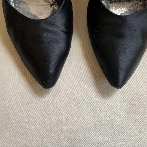 Anne Klein Black Evening Shoes Rhinestone Heels Women Sz 10 VTG 80’s MAKE OFFER! - Picture 5 of 9